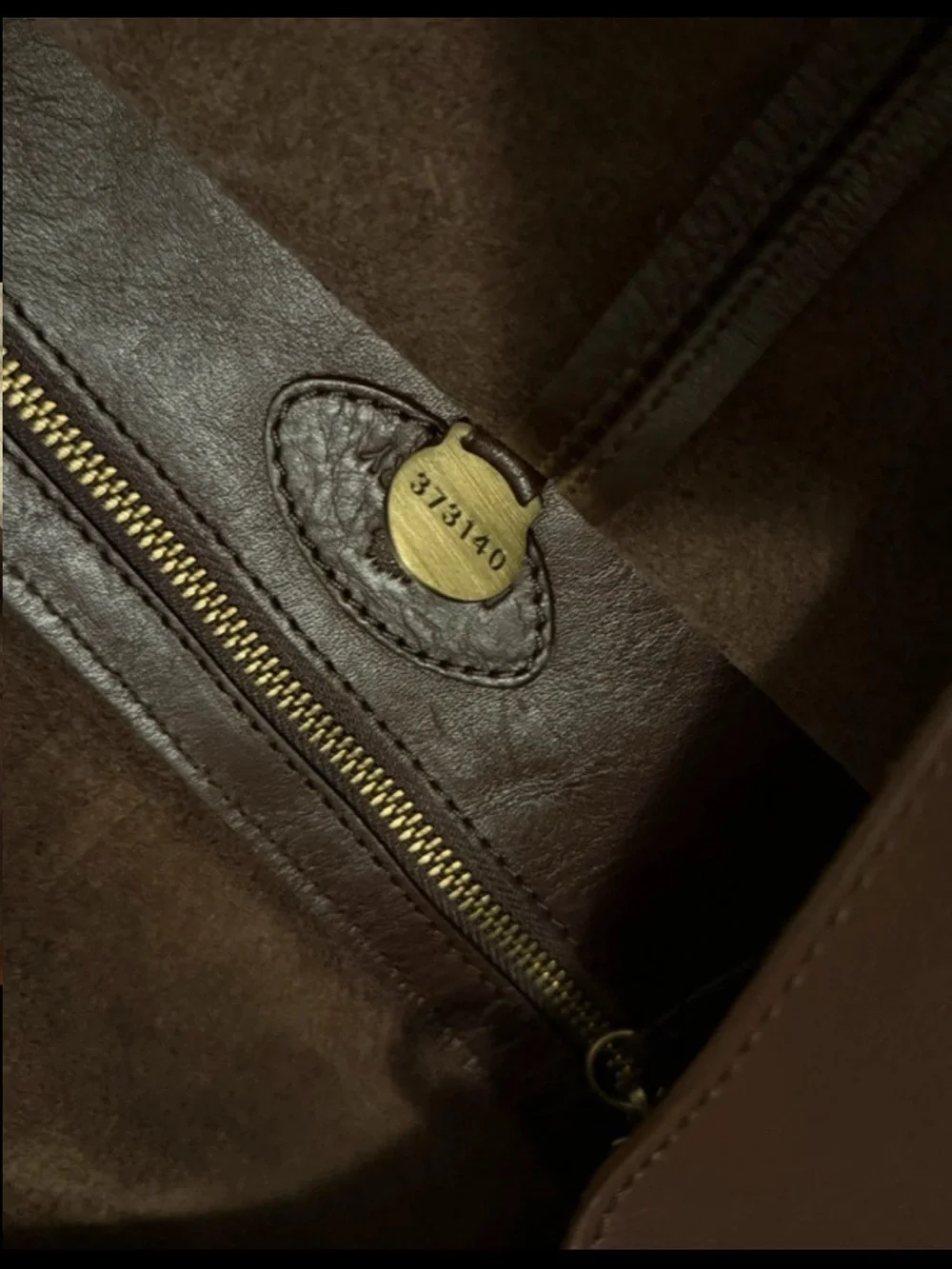 Mulberry Dark Brown Leather Messenger with Brass Buckle Details